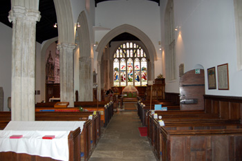 The nave and chancel looking east August 2010